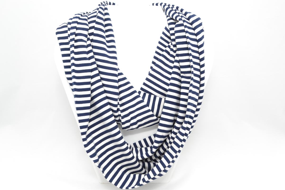 Foulard Baluchon rayures blanc et bleu