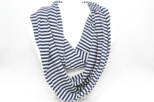Foulard Baluchon rayures blanc et bleu