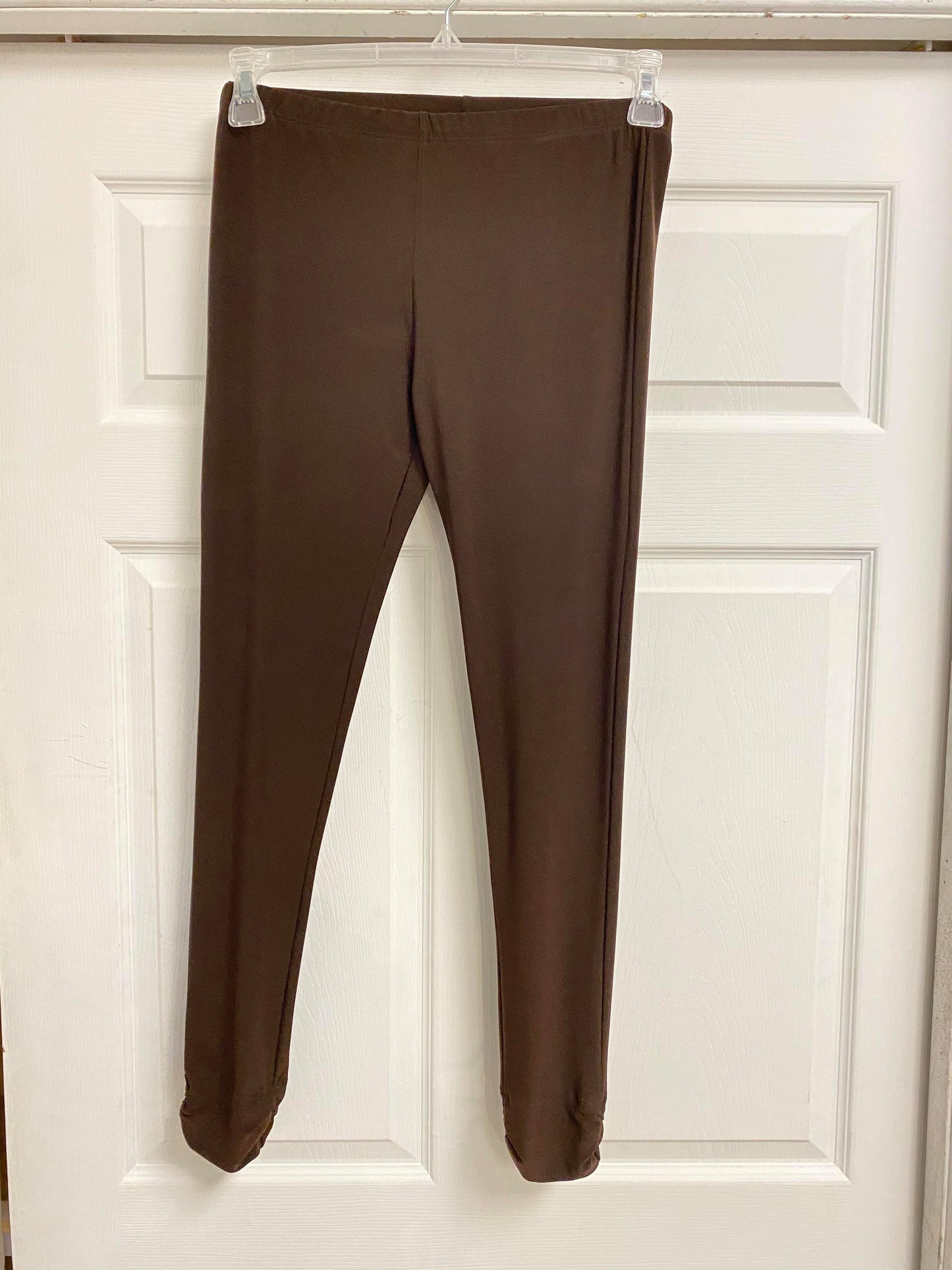 Brown pleated leggings