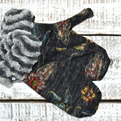 Mitaines Baluchon fleuri charcoal