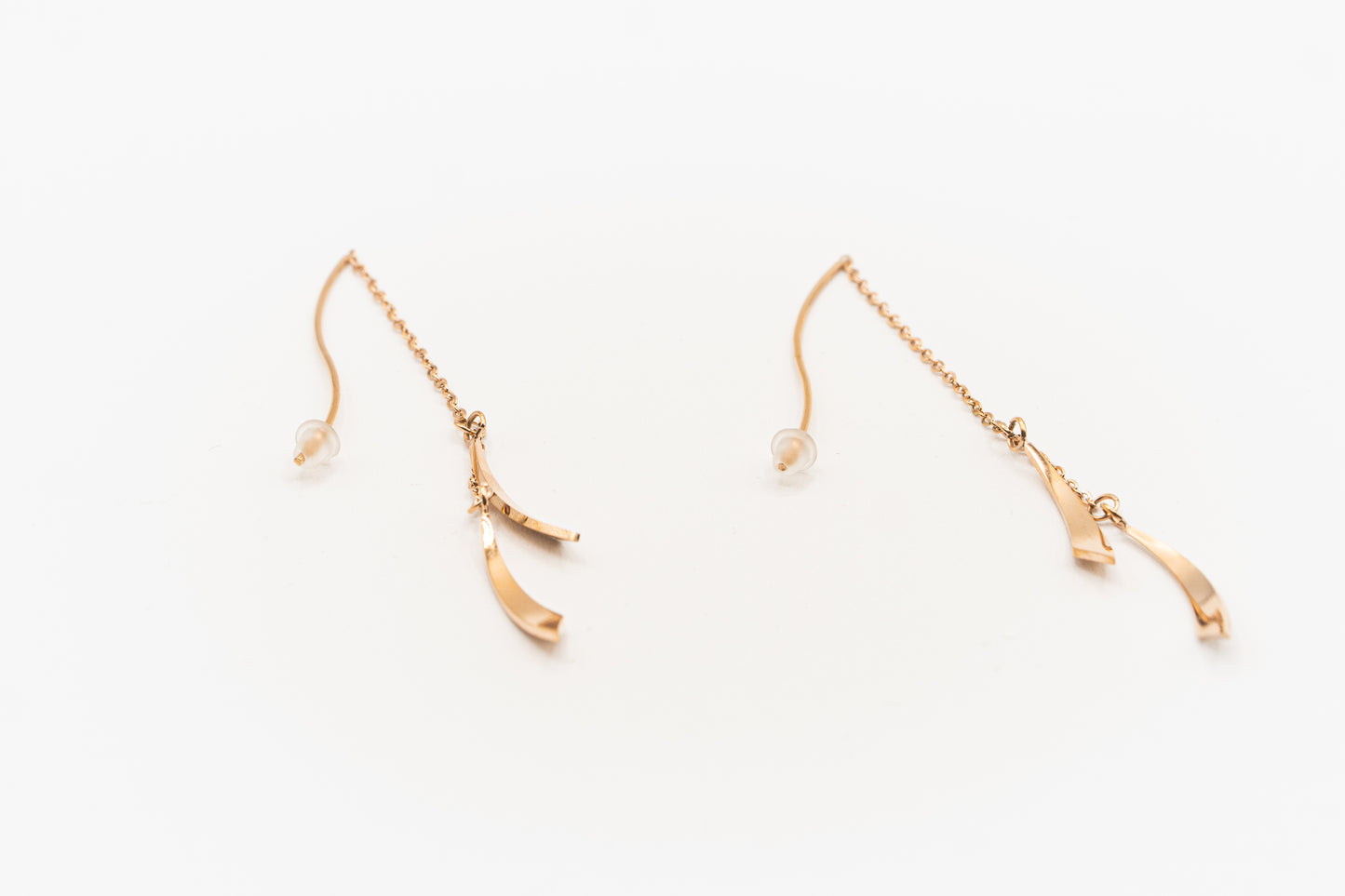 BO éclats avec chaîne or rose - Rouge inox