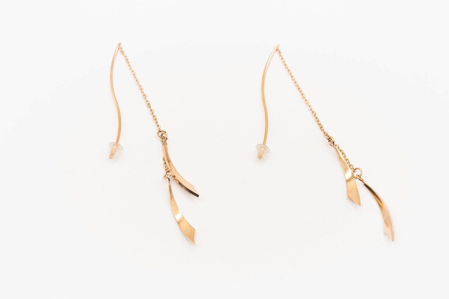 BO éclats avec chaîne or rose - Rouge inox