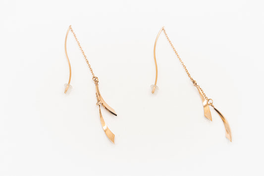 BO éclats avec chaîne or rose - Rouge inox