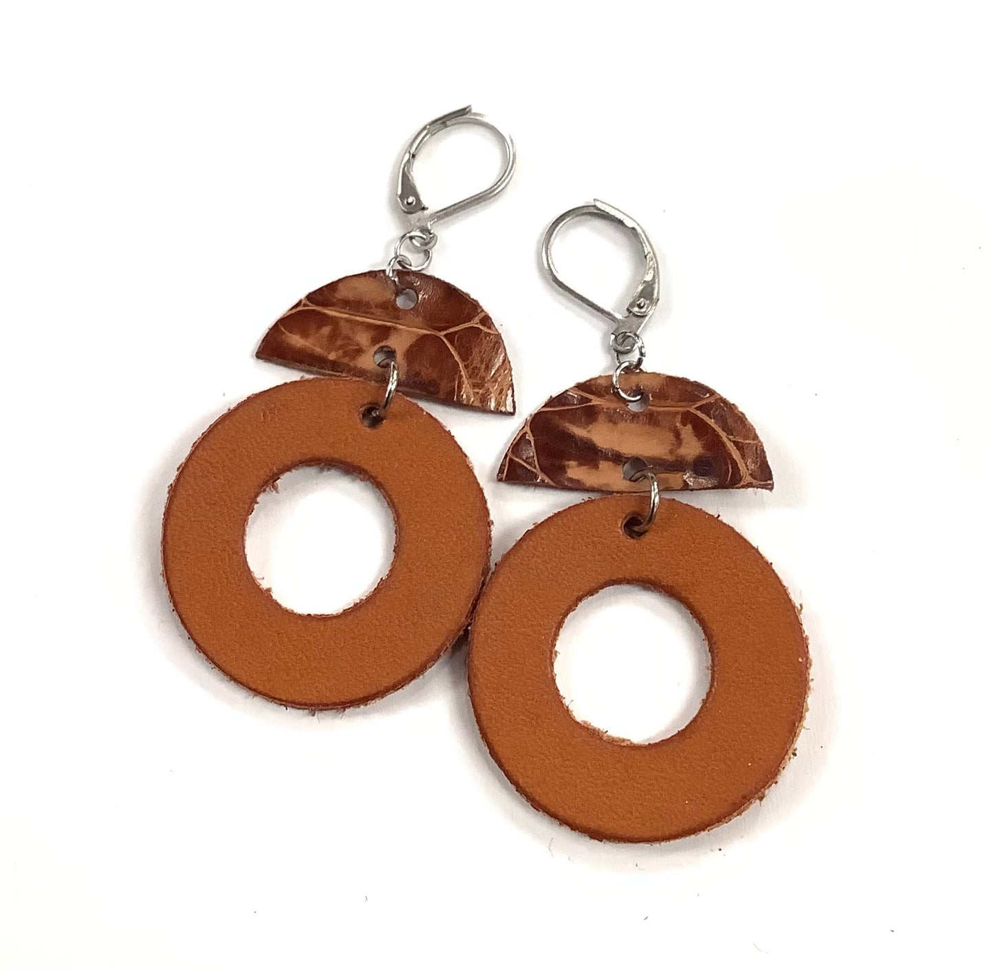 Boucles d'oreilles en cuir RA10 - Rouge Aventure