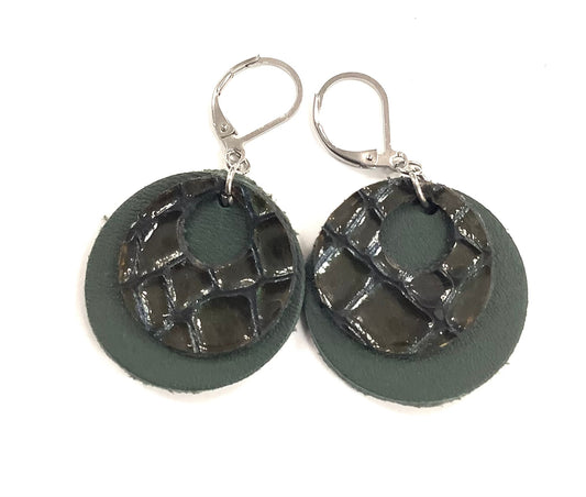 Boucles d'oreilles en cuir RA19 - Rouge Aventure