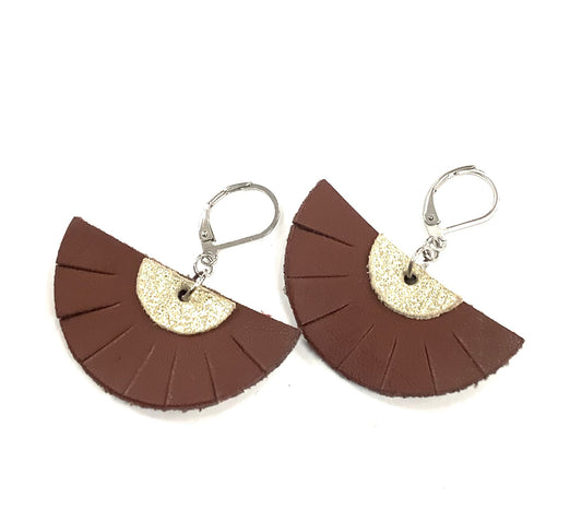 Boucles d'oreilles en cuir RA20 - Rouge Aventure