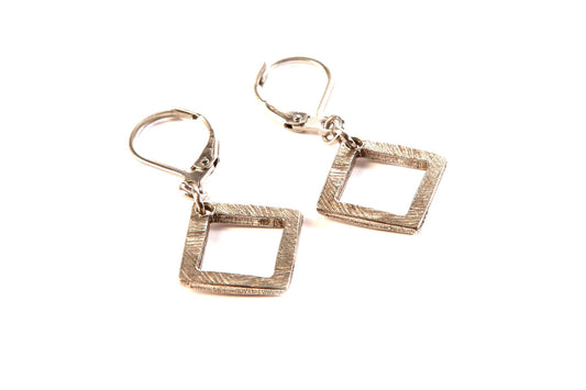 Suspendues à l'oreille Carré Vide 13mm - Rouge Bijoux