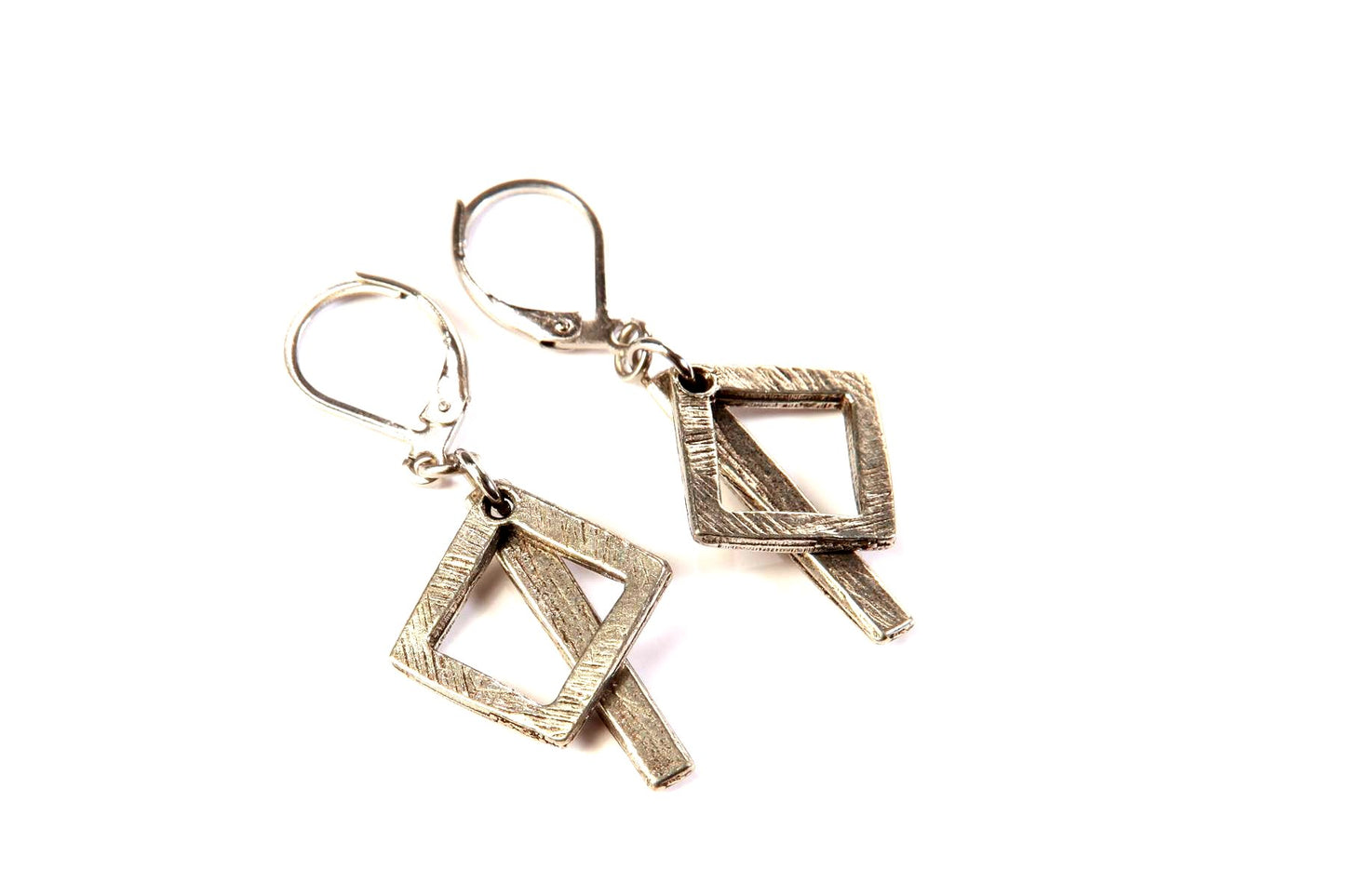 Hanging from the ear Doublette Square Stem - Red Jewelry