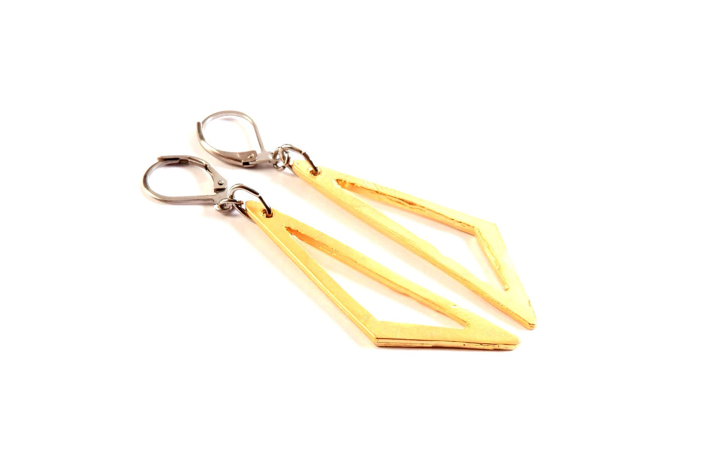Suspendues à l'oreille Triangle Vide 45mm - Rouge Bijoux