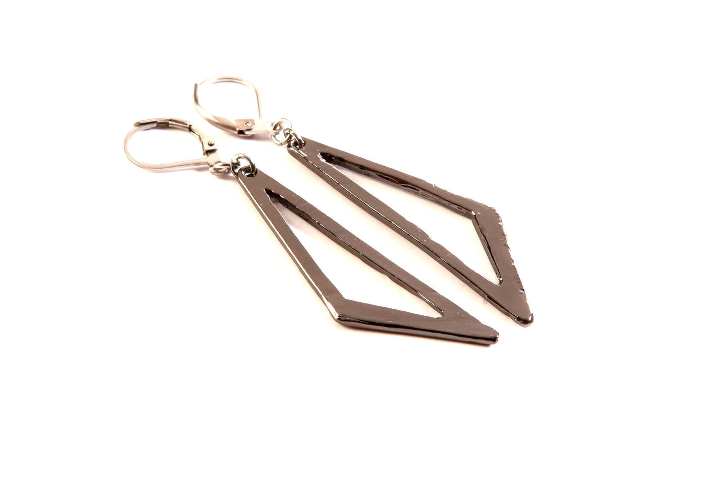 Suspendues à l'oreille Triangle Vide 45mm - Rouge Bijoux
