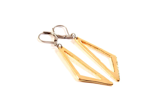 Suspendues à l'oreille Triangle Vide 45mm - Rouge Bijoux