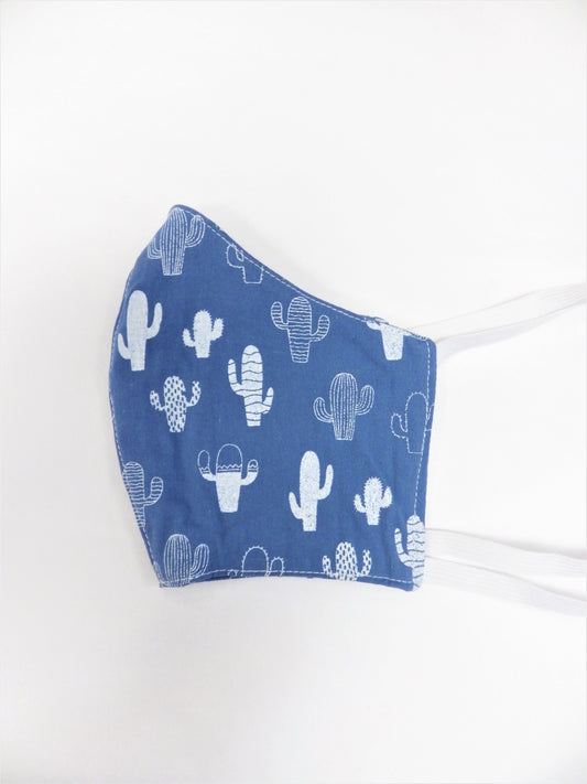 Bleu & cactus blancs