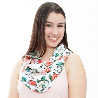 Foulard Baluchon blanc fleuri