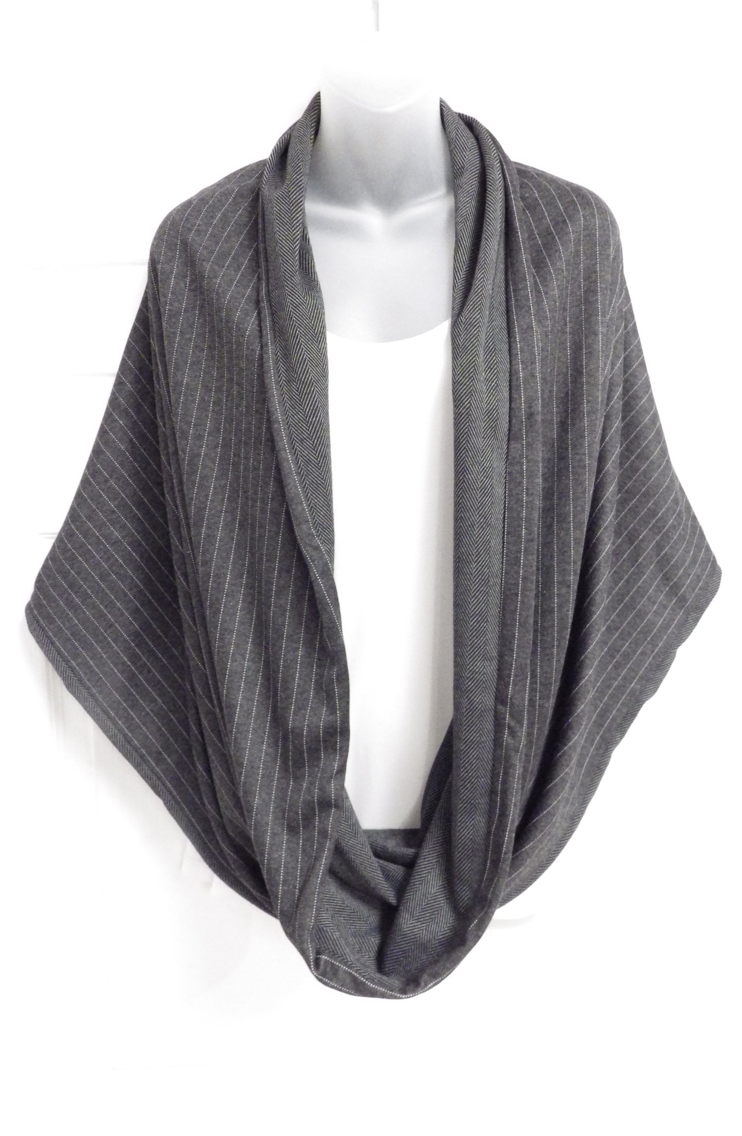 Foulard Baluchon gris ligné/chevrons