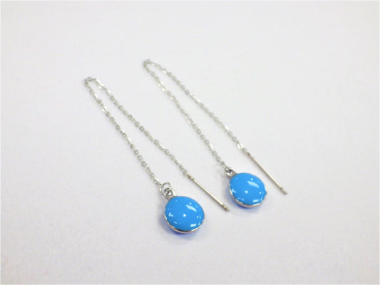 BO Chaine Pastille Suspendu Bleu Ciel - Rouge Inox