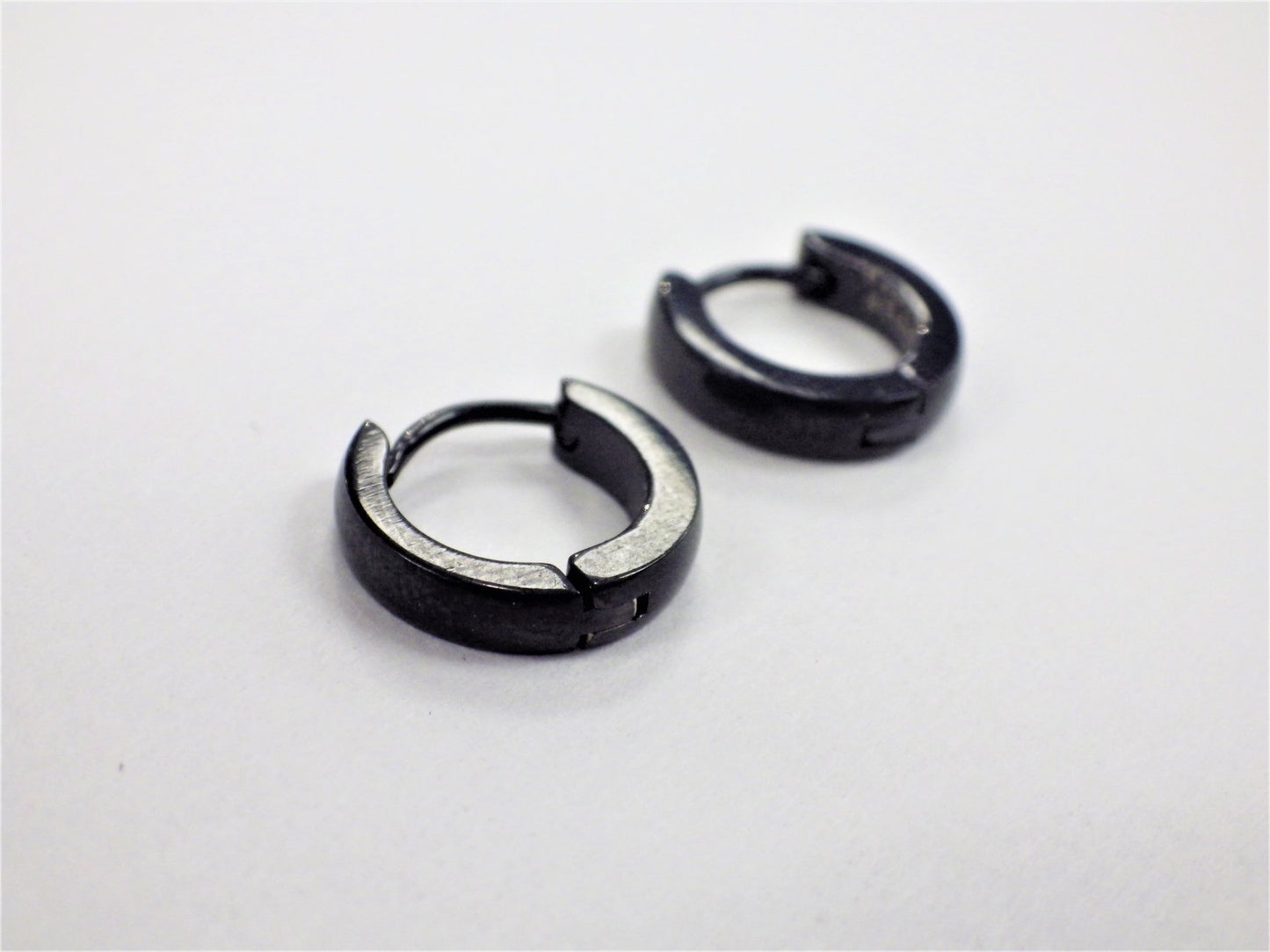 BO anneau noir - Plat -  Rouge Inox