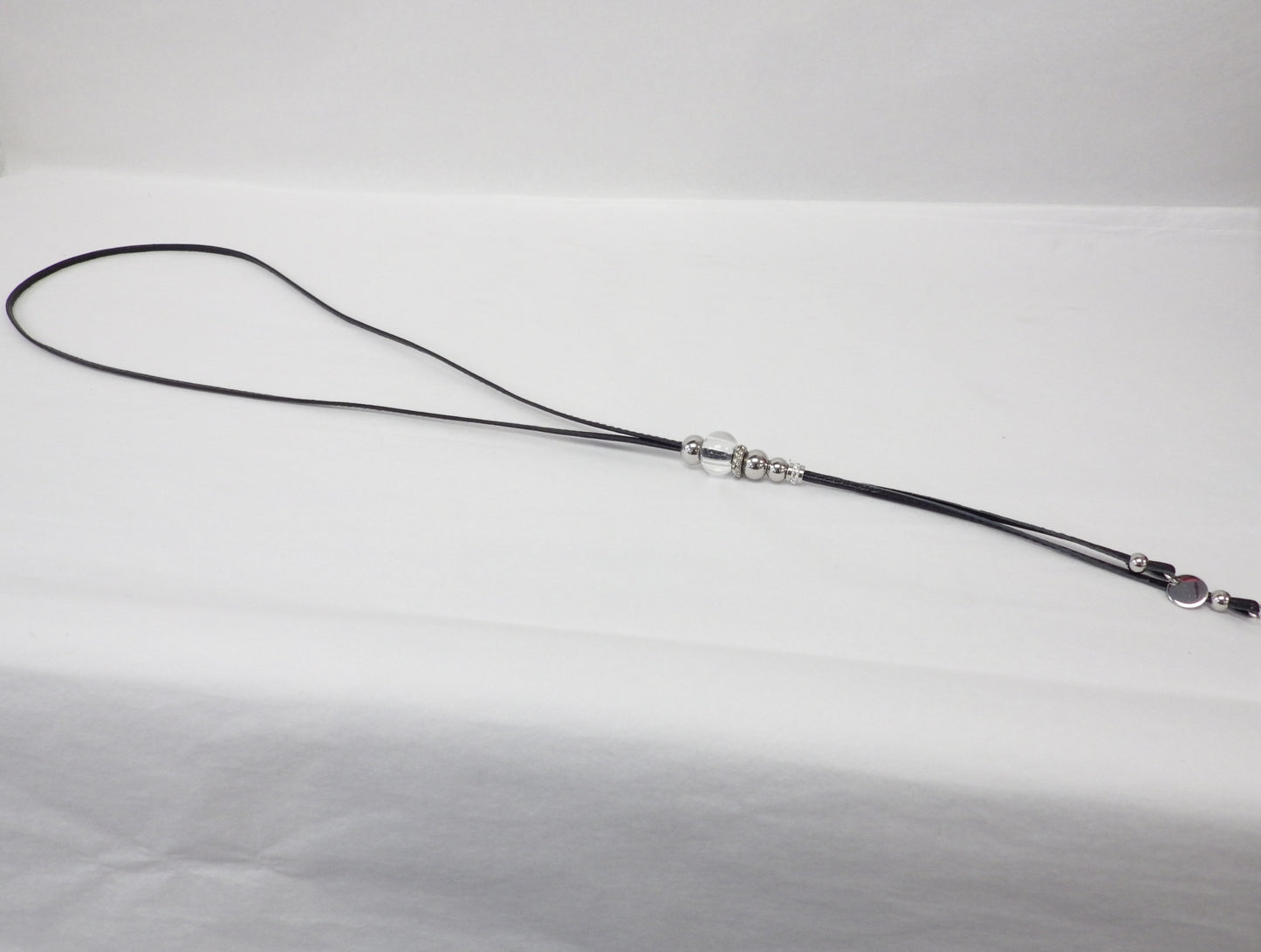 Long black bead necklace - Créart