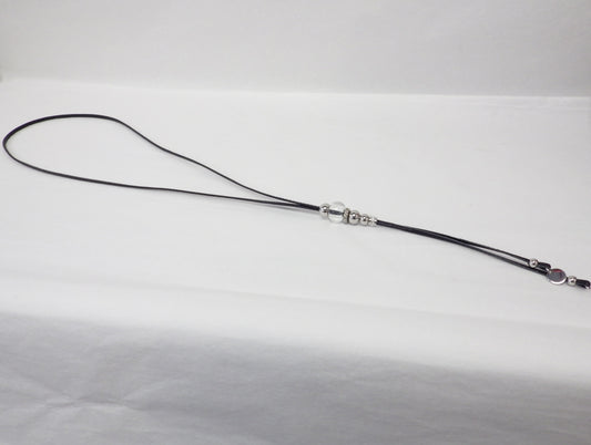 Long black bead necklace - Créart