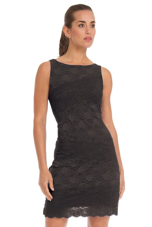 Robe de dentelle Aïsha noire 8512 - Arianne