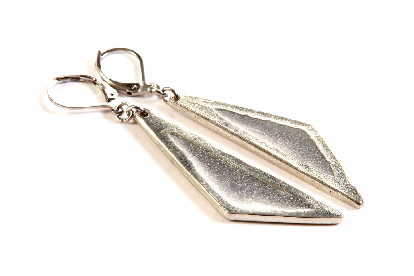 Suspendues à l'oreille Gros Triangle 45mm Naturel - Rouge Bijoux