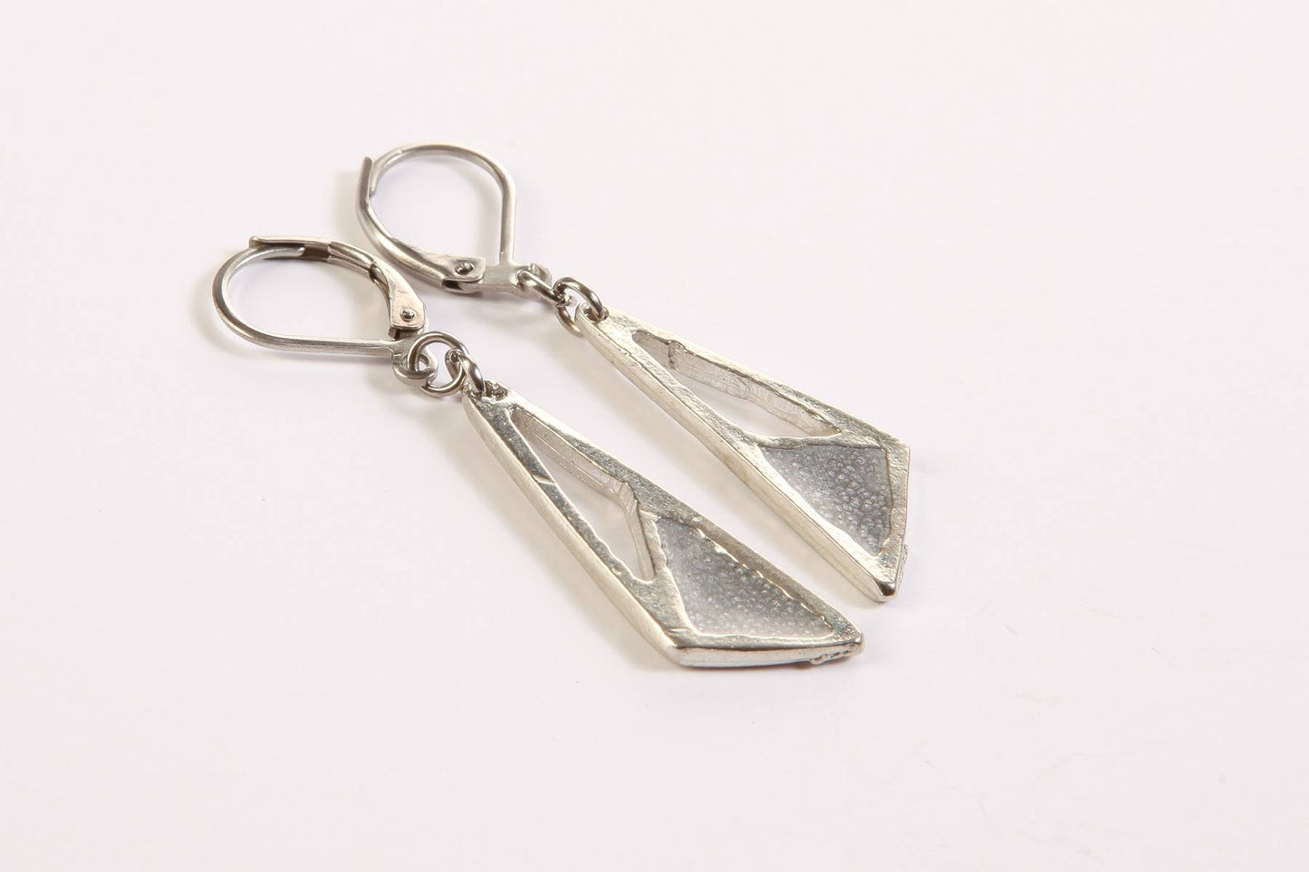 Suspendues à l'oreille Triangle Double Naturel - Rouge Bijoux