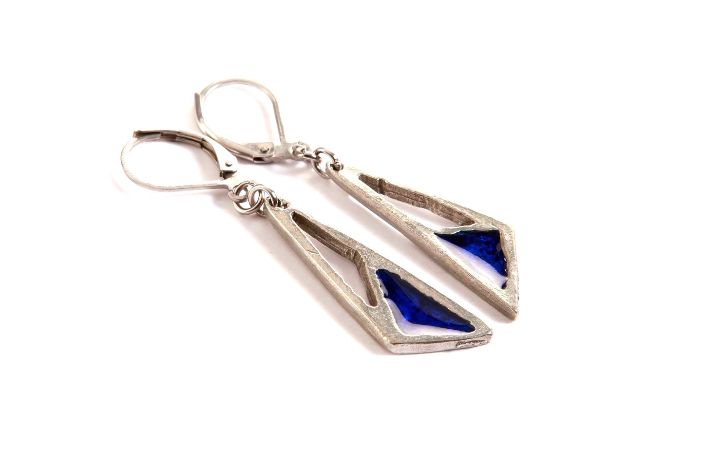 Suspendues à l'oreille Triangle Double Naturel - Rouge Bijoux