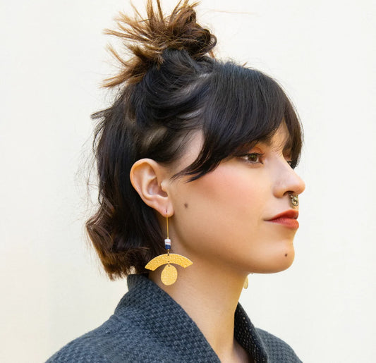 Boucles d'oreilles Pampa - Rayure bleue - Kazak