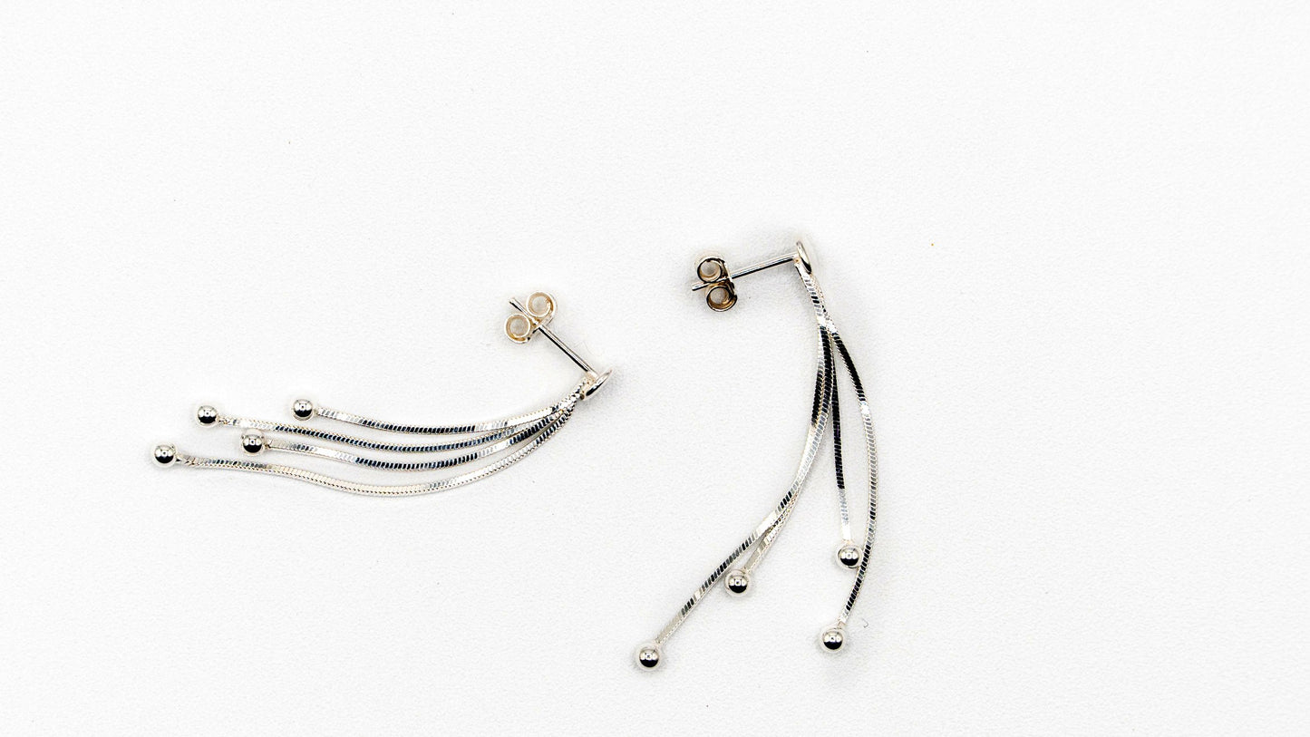 Boucles d'oreilles Billes d'argent - Rouge Argent 925