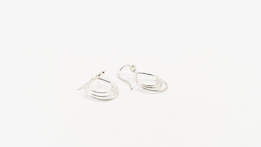 Boucles d'oreilles - Ondes - Rouge Argent 925