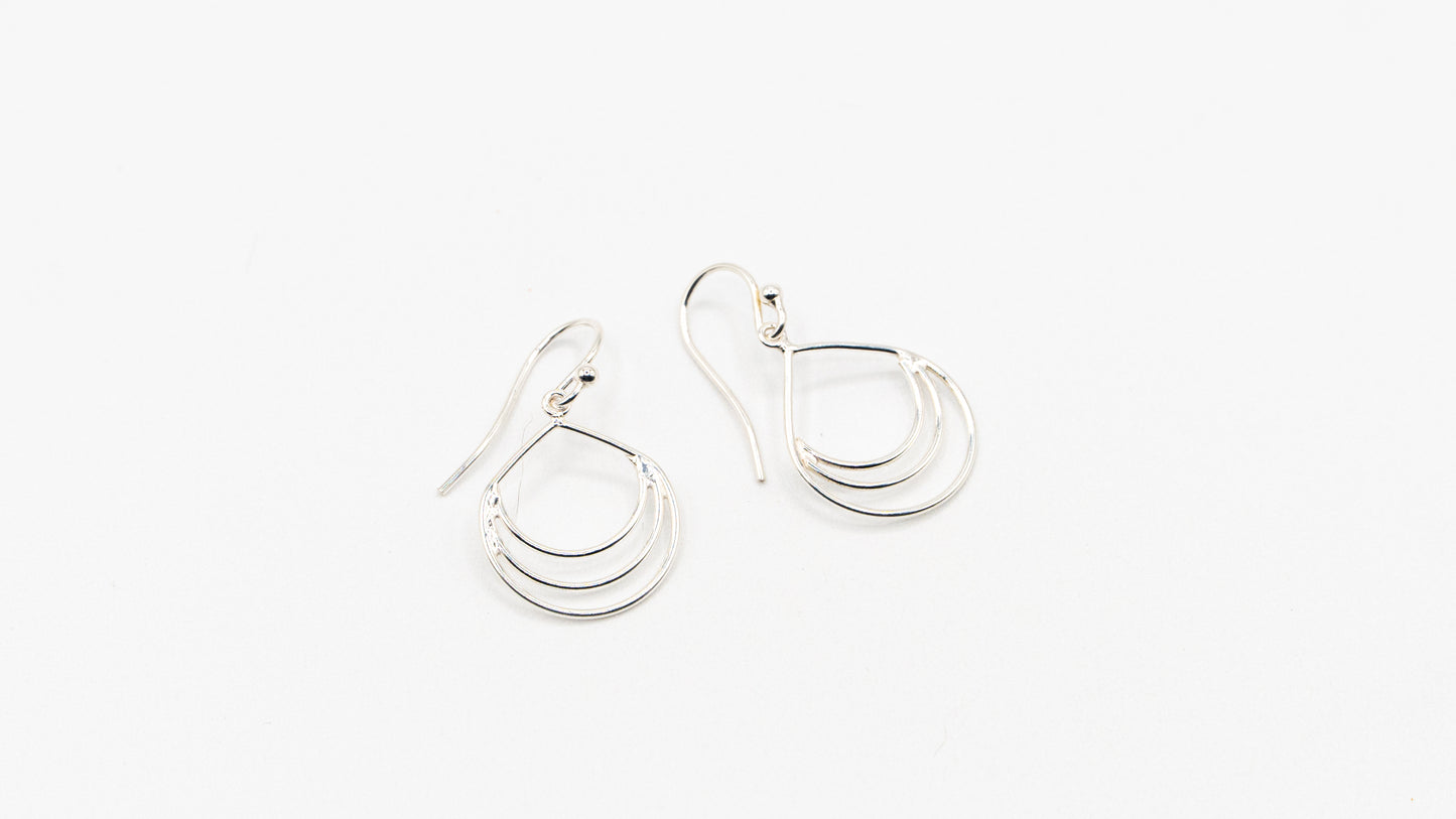 Boucles d'oreilles - Ondes - Rouge Argent 925