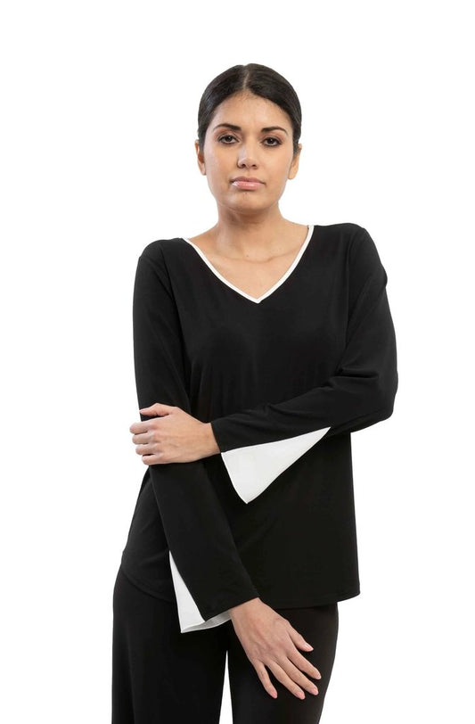 Top Chiffon noir 7621 - Arianne