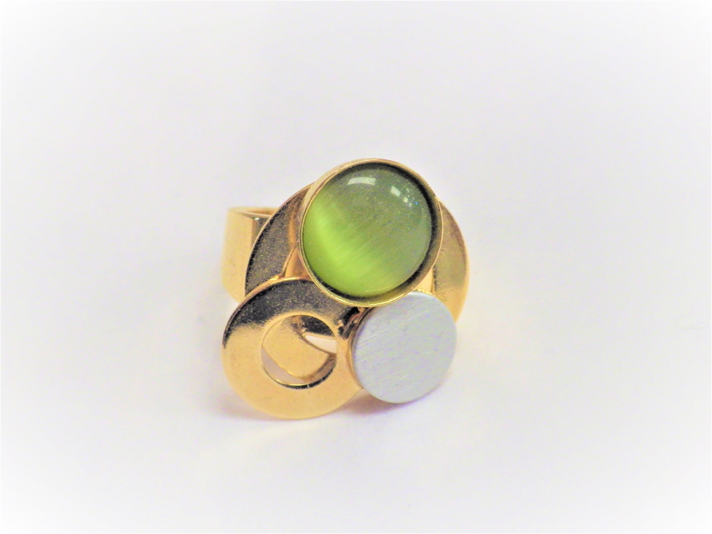 Bague cercle or et vert - Christophe Poly grandeur 5,75