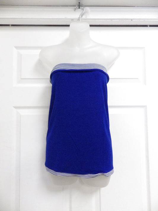 3 en 1 Baluchon bleu rayé blanc (petite ligne)