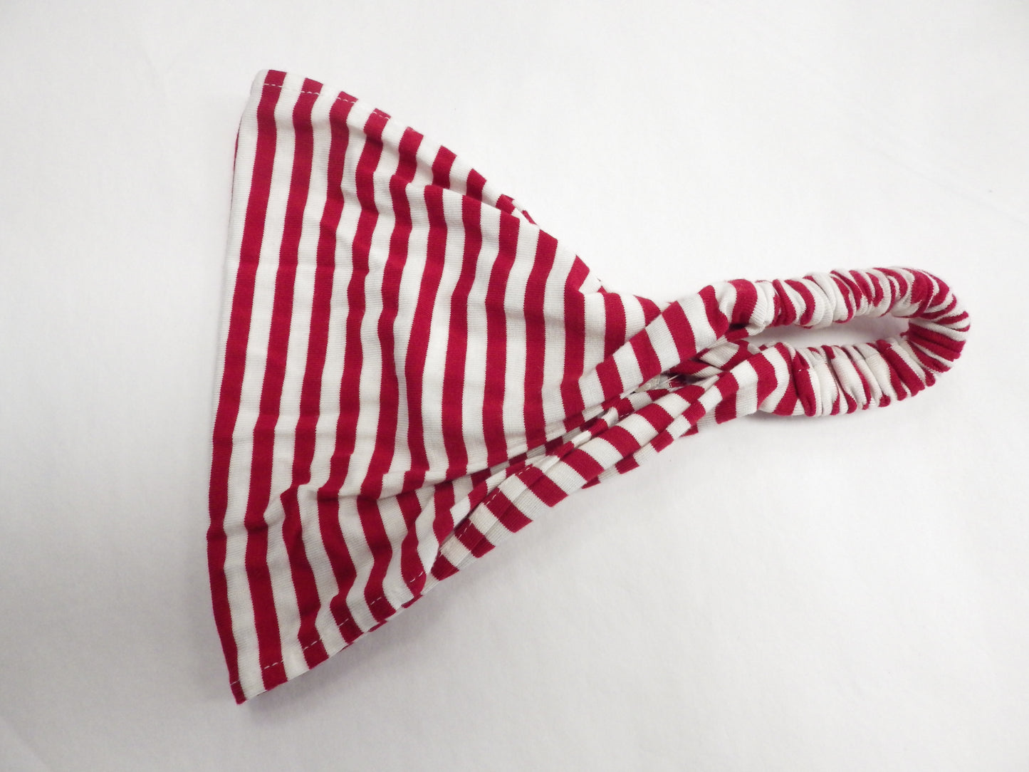 Red and white striped baluchon headband