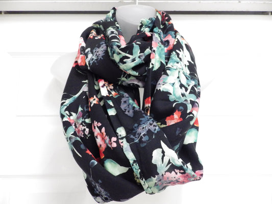 Foulard Baluchon noir fleuri