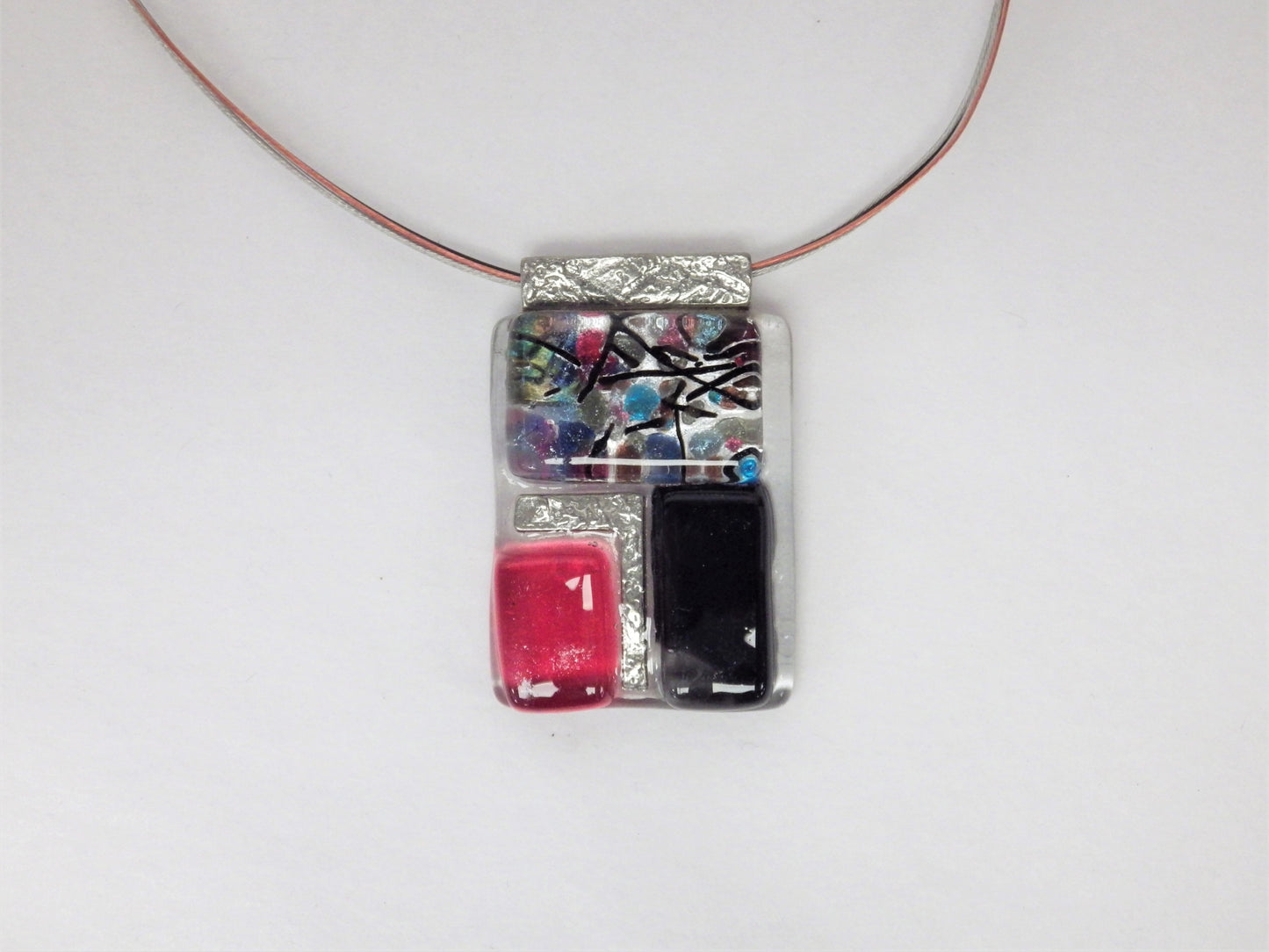 Multi-glass pendant necklace - Créart