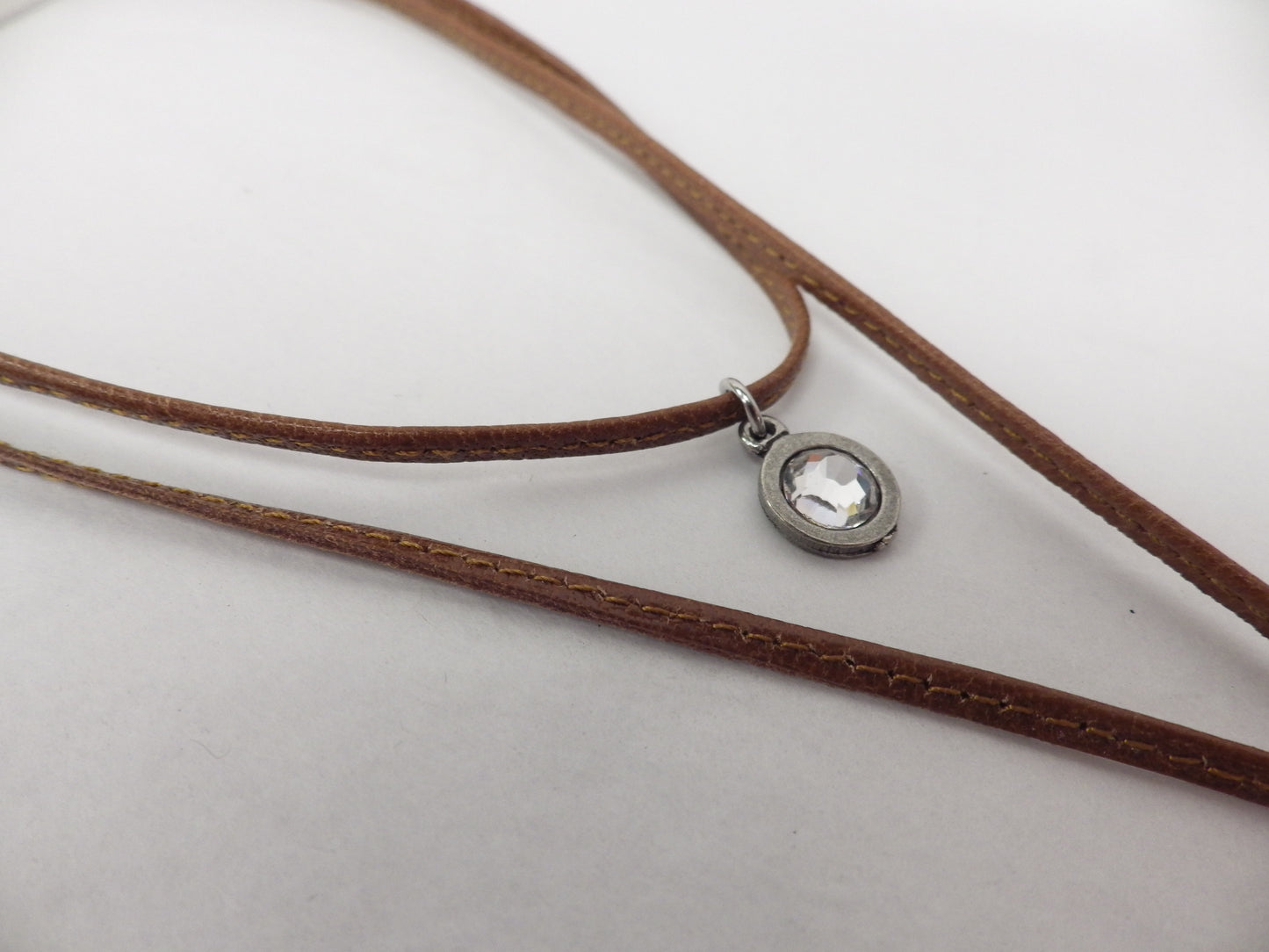 Collier long choker cuir - Créart