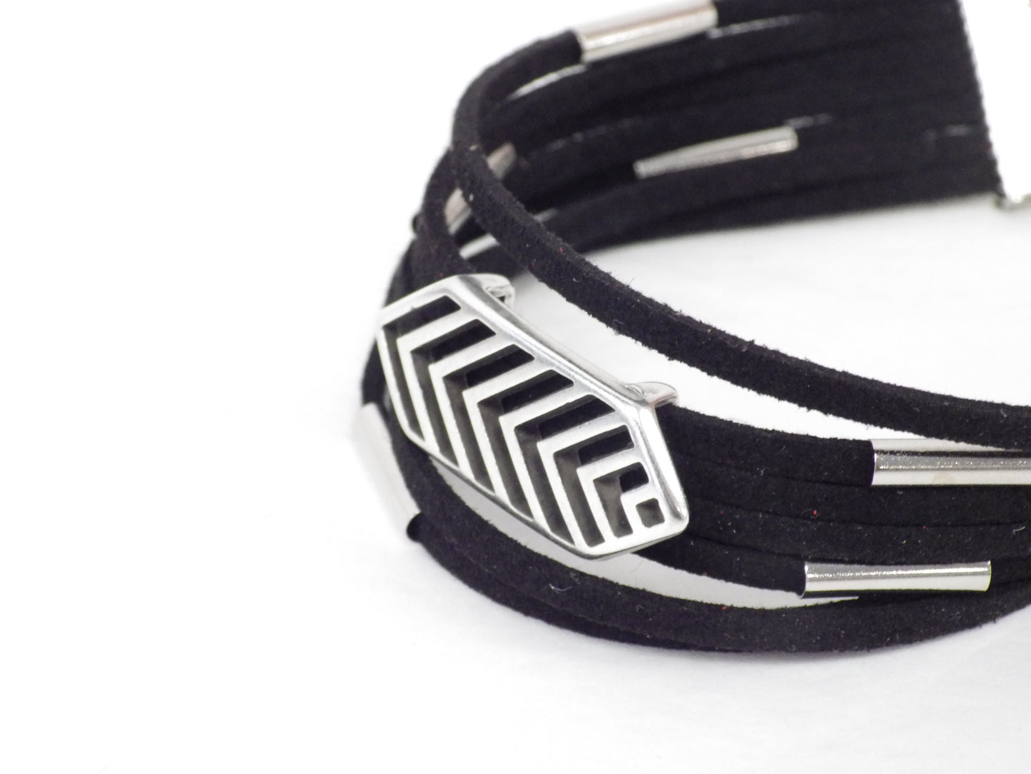 Bracelet cuir et inox - MJ Bijoux