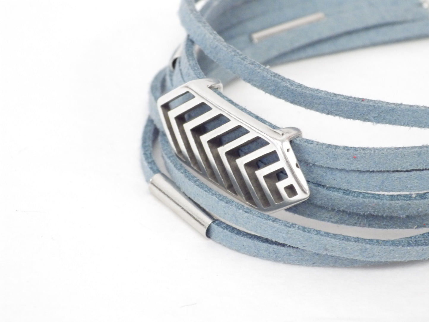 Bracelet cuir et inox - MJ Bijoux