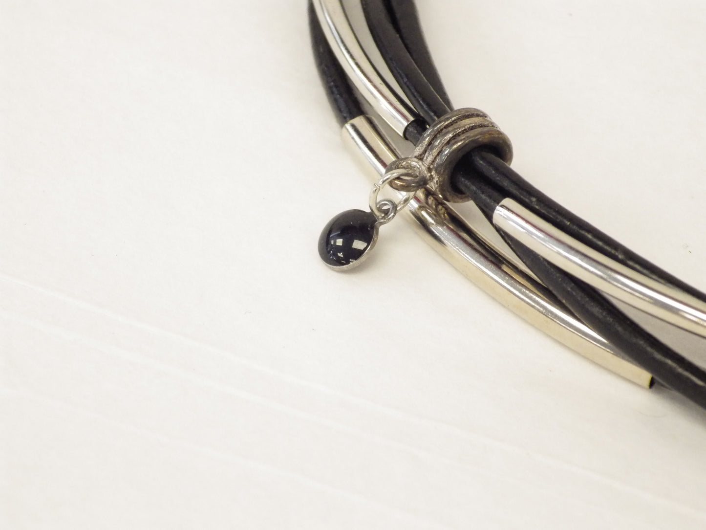 Collier/Bracelet attache bleue avec médaillon - MJ Bijoux