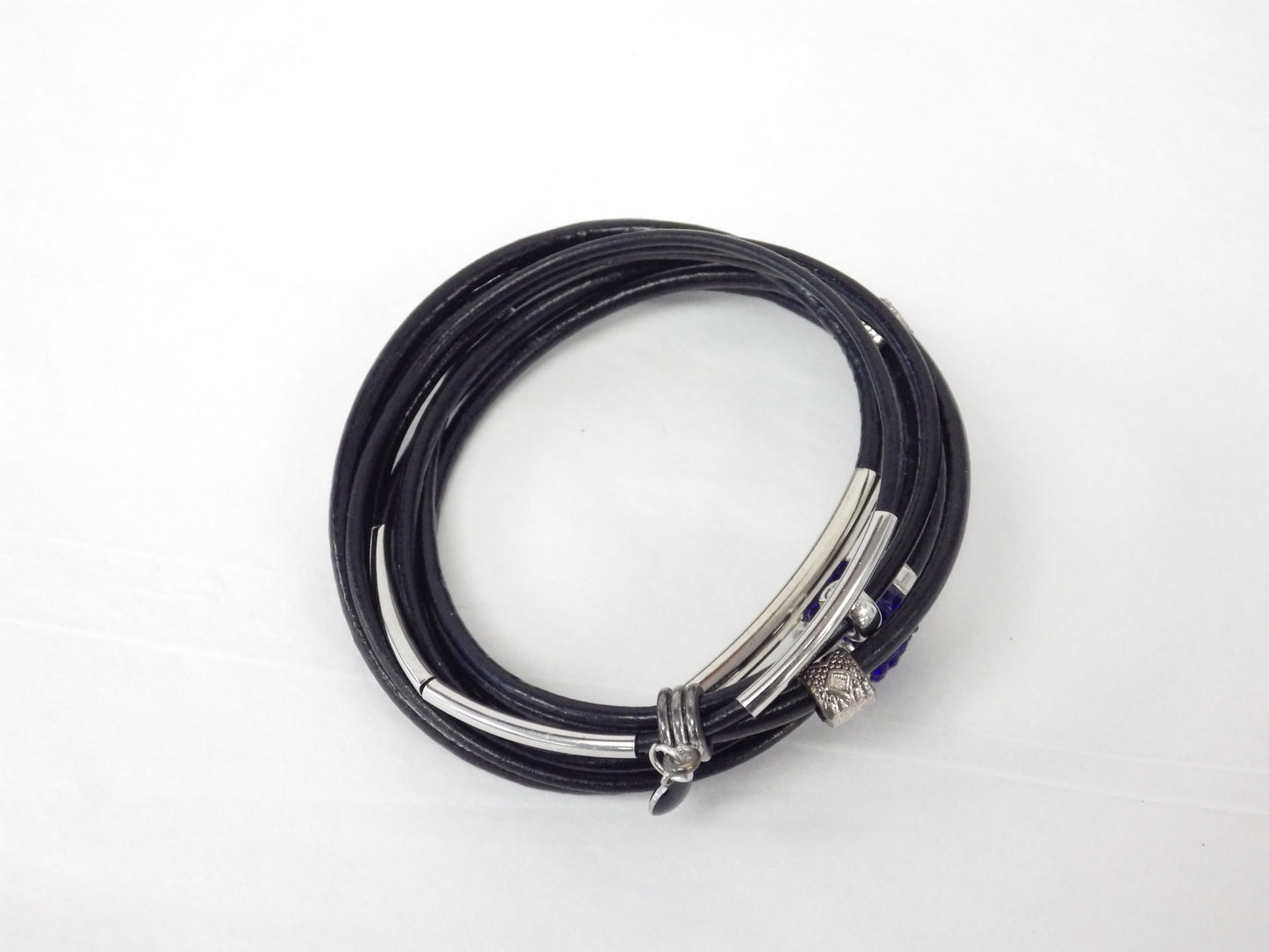 Collier/Bracelet attache bleue avec médaillon - MJ Bijoux