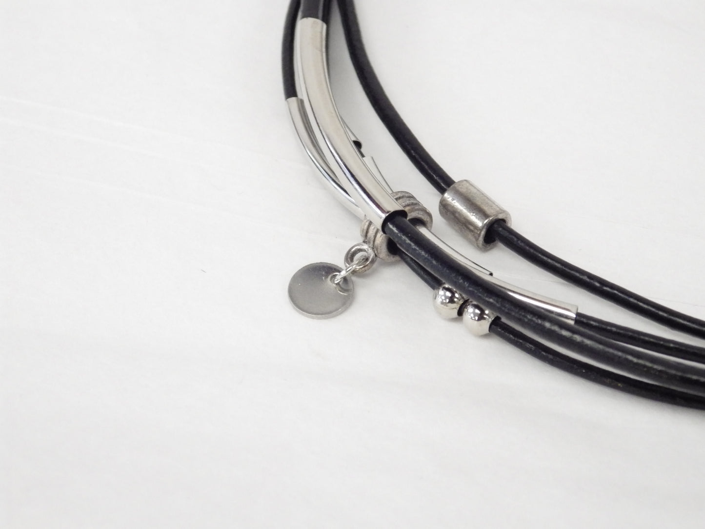 Collier/Bracelet attache bleue avec médaillon - MJ Bijoux