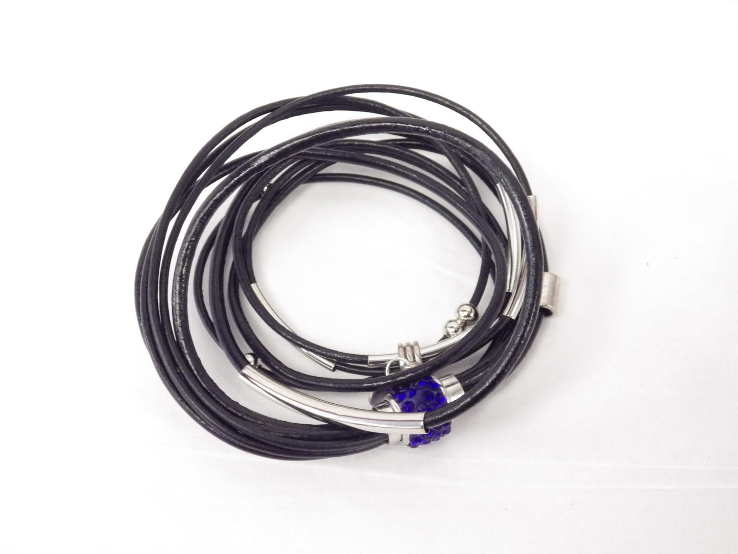 Collier/Bracelet attache bleue avec médaillon - MJ Bijoux