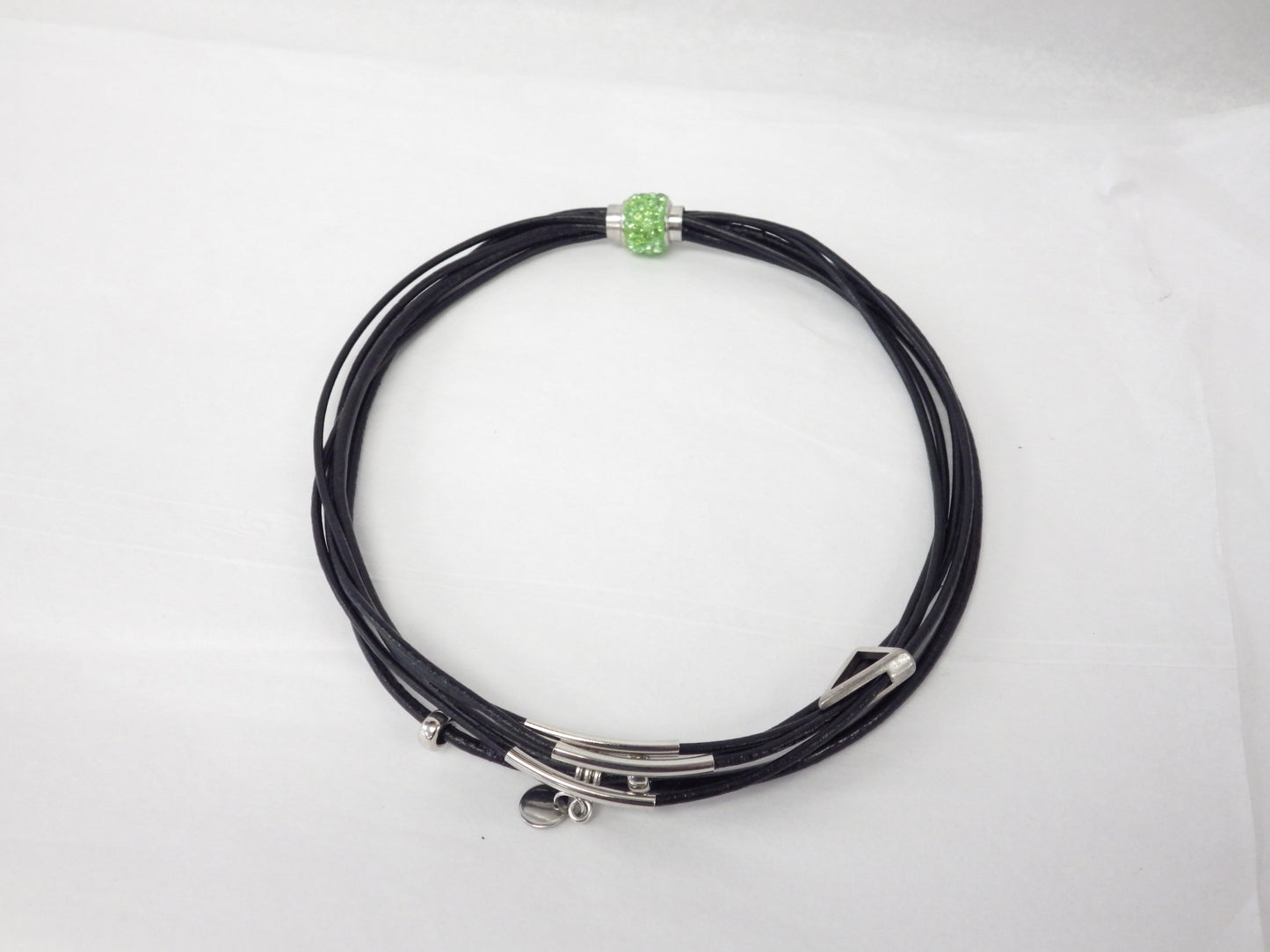 Collier/Bracelet attache verte avec médaillon - MJ Bijoux