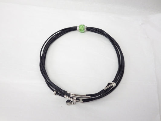 Collier/Bracelet attache verte avec médaillon - MJ Bijoux