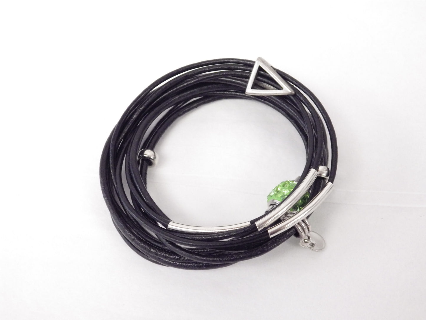 Collier/Bracelet attache verte avec médaillon - MJ Bijoux