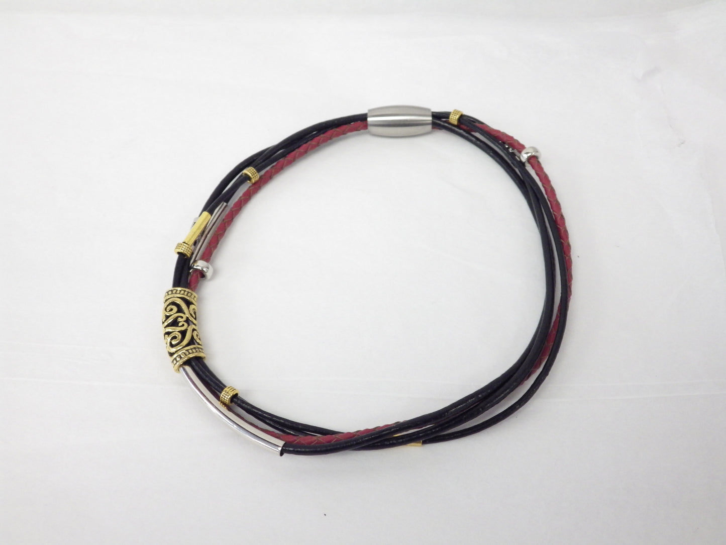 Collier/Bracelet avec tresse rouge - MJ Bijoux