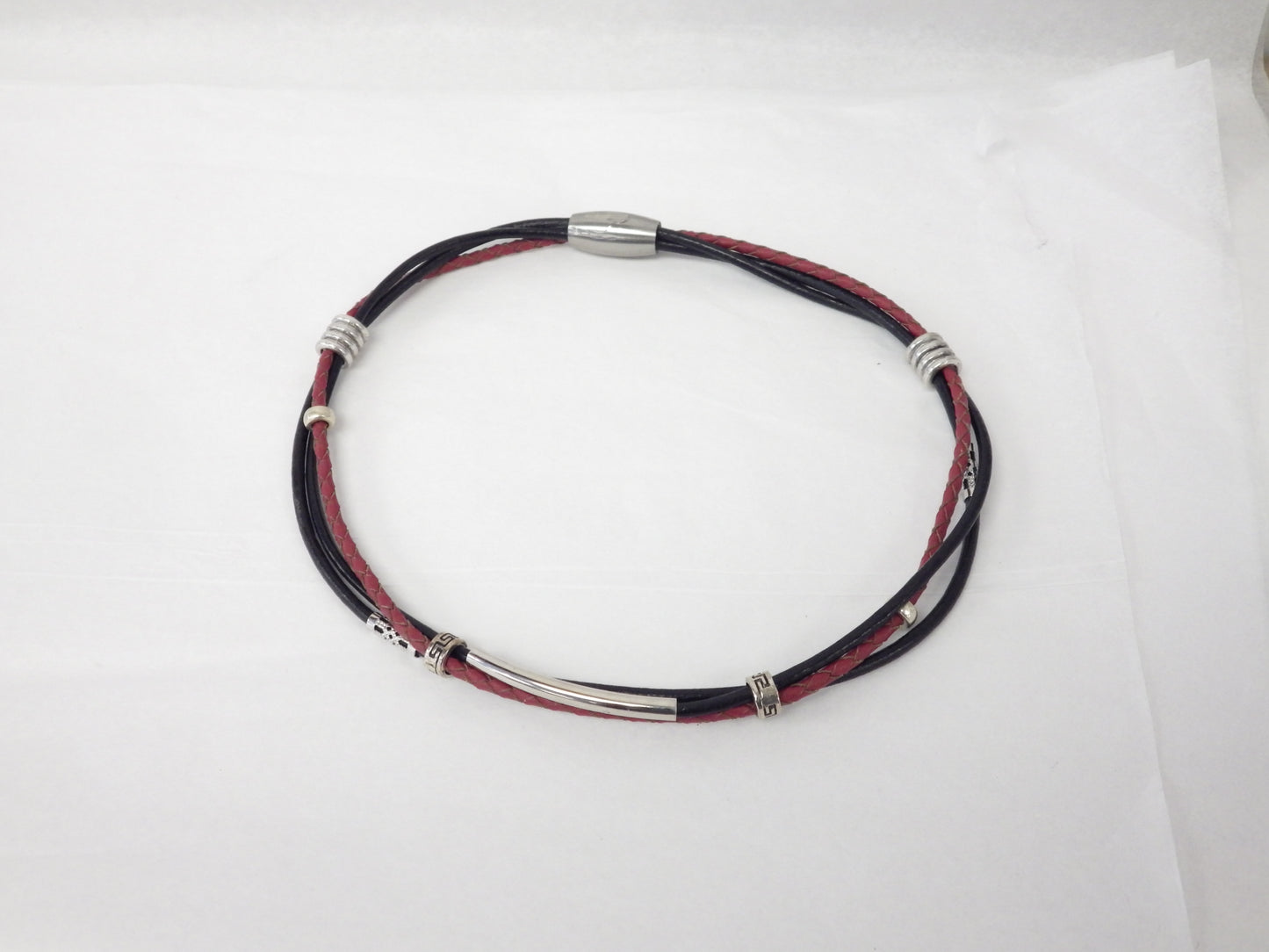 Collier/Bracelet avec tresse rouge - MJ Bijoux
