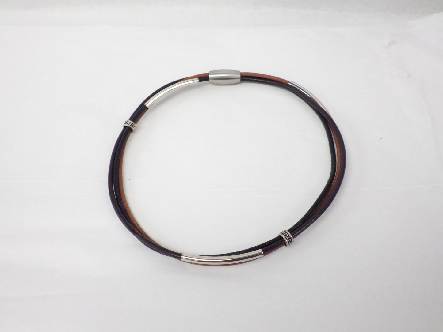 Collier/Bracelet avec files bruns et noirs - MJ Bijoux