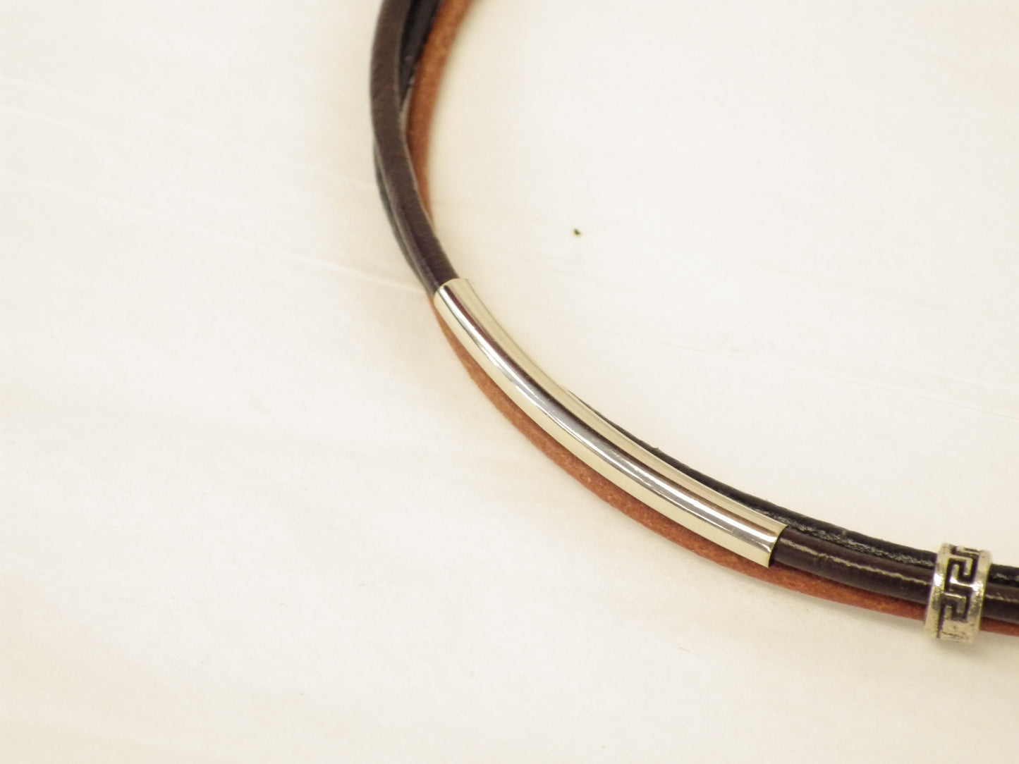 Collier/Bracelet avec files bruns et noirs - MJ Bijoux